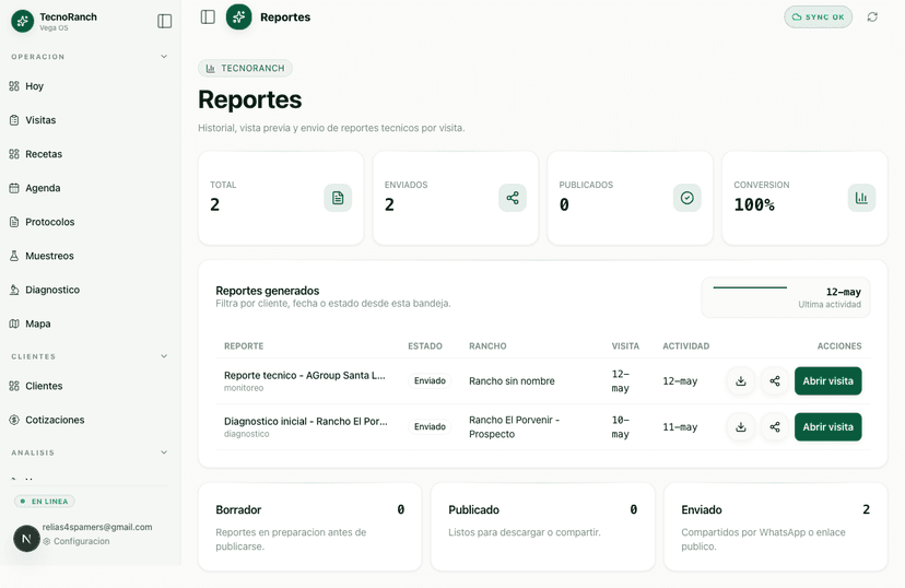 Vista previa de reporte PDF profesional